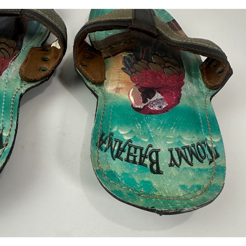 Tommy Bahama Samoa Parrot Beach Vibes Leather Sandals Men's Size 8 M Flip Flops - Picture 10 of 14